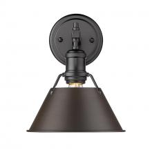  3306-BA1 BLK-RBZ - Orwell 1-Light Bath Vanity in Matte Black with Rubbed Bronze